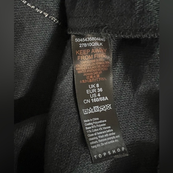 Leather mini skirt- black - Picture 6 of 6